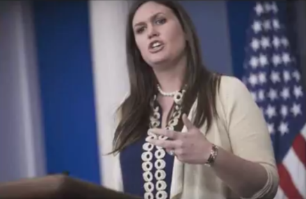 Sarah Sanders. Photo captured from the video.